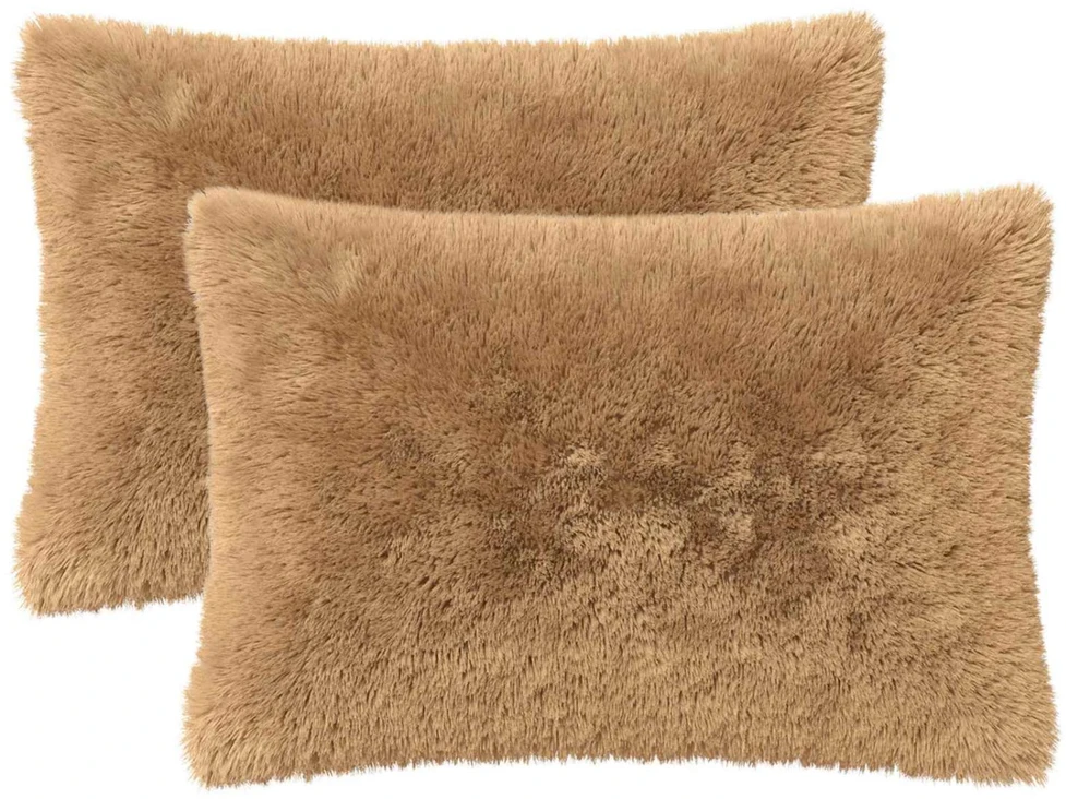 Pagalvėlės užvalkalas 2 pcs HEERLEN Taupe 50 x 70 cm PV pūkinis