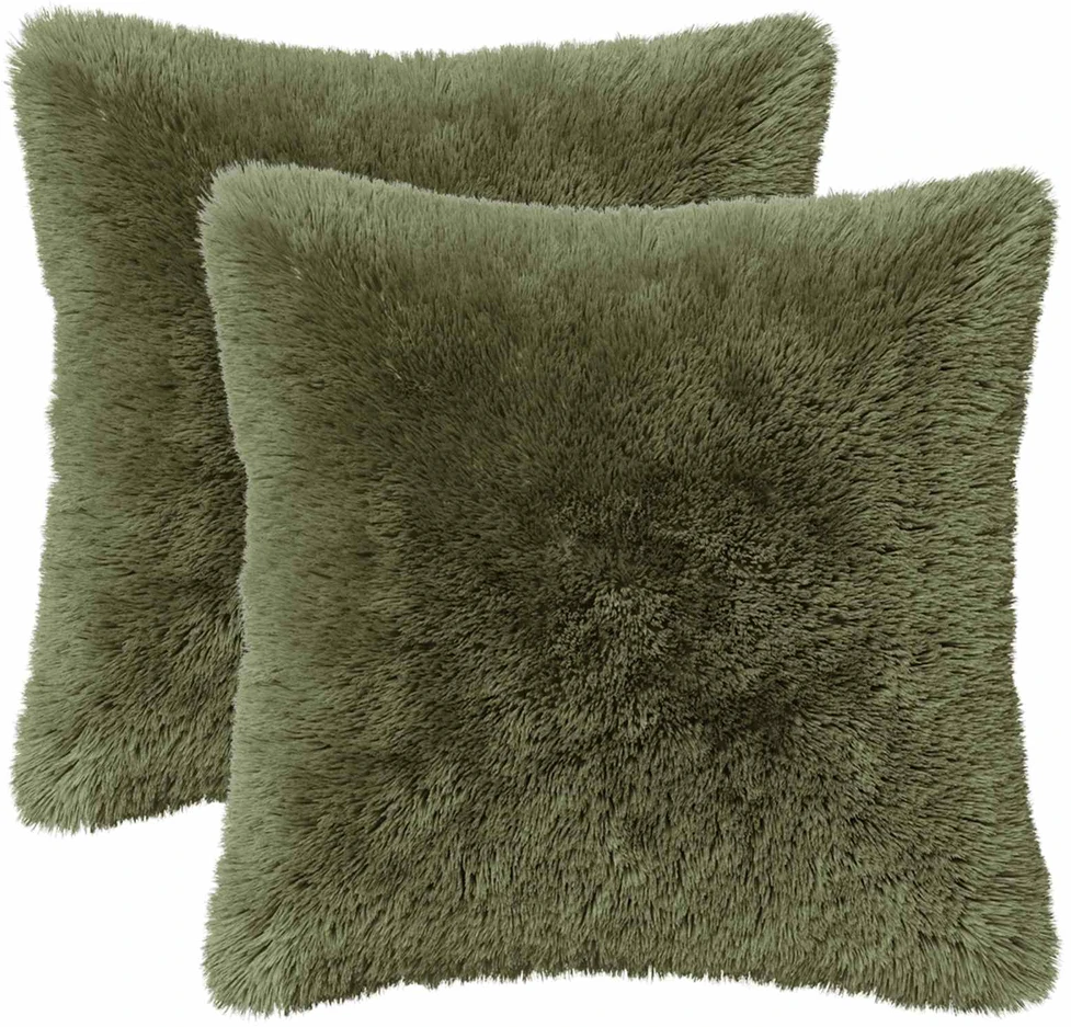 Pagalvėlės užvalkalas 2 pcs HEERLEN Žalia 45 x 45 cm PV pūkinis