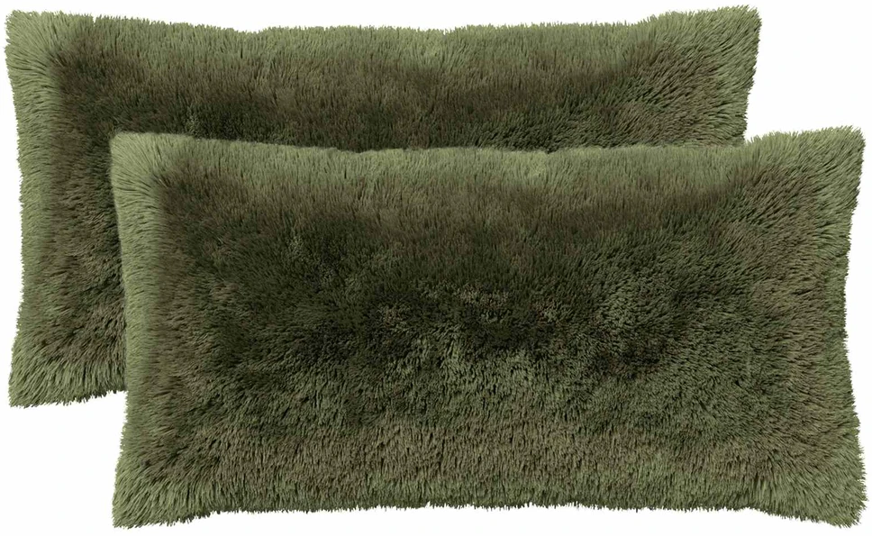 Pagalvėlės užvalkalas 2 pcs HEERLEN Žalia 40 x 80 cm PV pūkinis