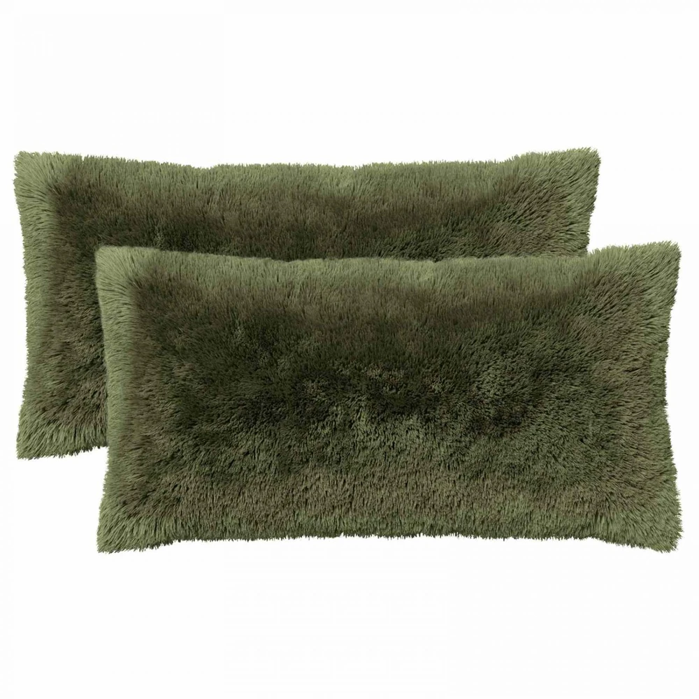 Pagalvėlės užvalkalas 2 pcs HEERLEN Žalia 40 x 80 cm PV pūkinis
