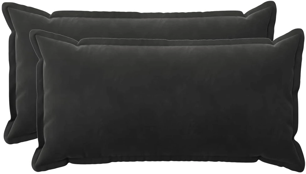 Pagalvėlės užvalkalas 2 pcs HOUTEN Juoda 40 x 80 cm Aksomas