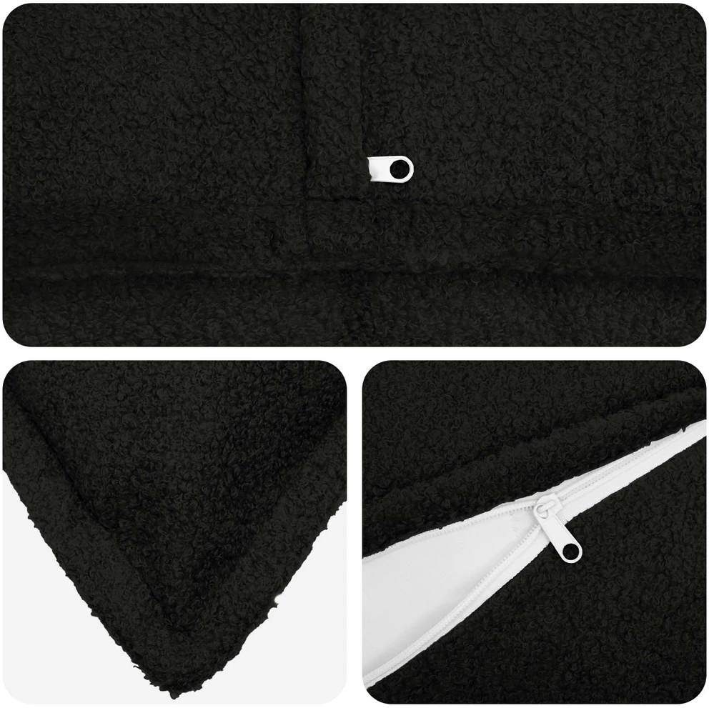 Pagalvėlės užvalkalas 2 pcs HOUTEN Juoda 40 x 40 cm Bouclé