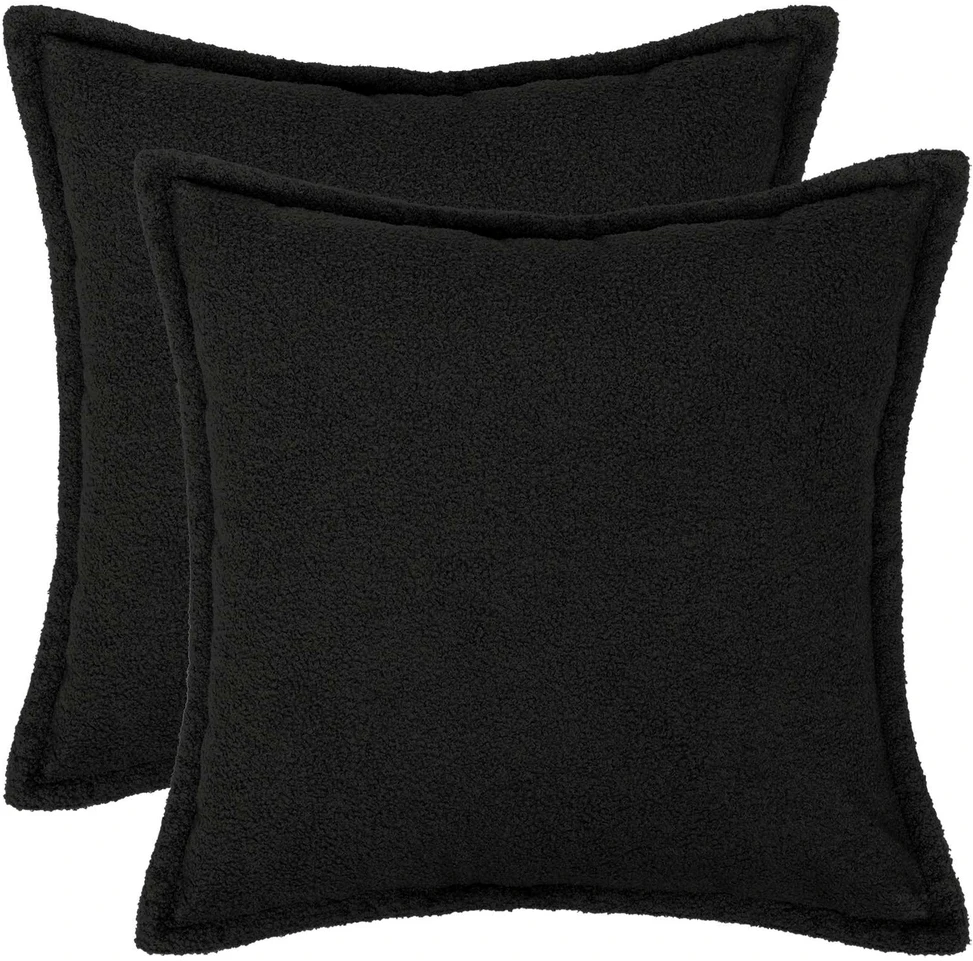Pagalvėlės užvalkalas 2 pcs HOUTEN Juoda 40 x 40 cm Bouclé