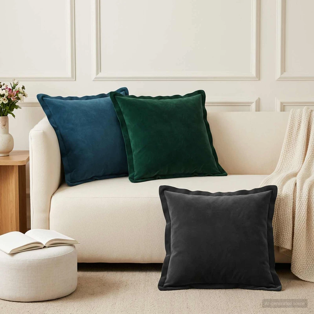 Pagalvėlės užvalkalas 2 pcs HOUTEN Juoda 45 x 45 cm Aksomas