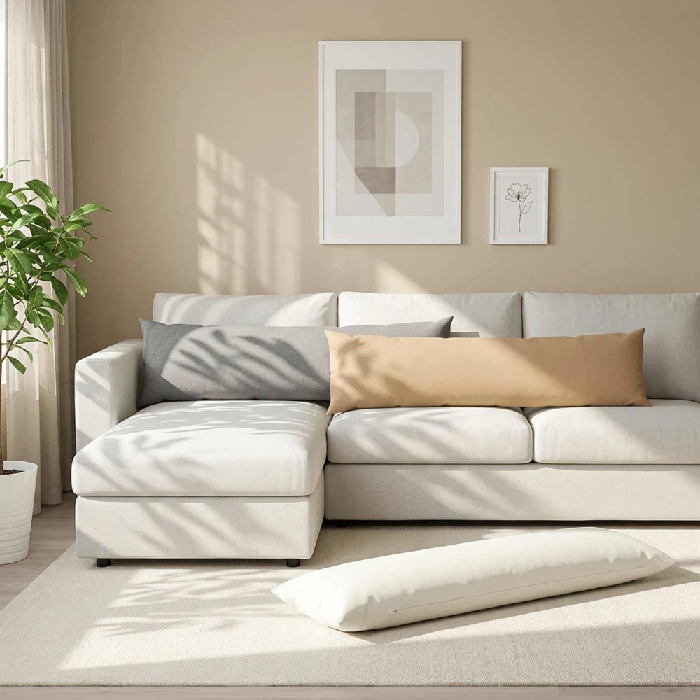 Pagalvėlės užvalkalas 2 vnt. HEERLEN Balta 40 x 145 cm Audinys