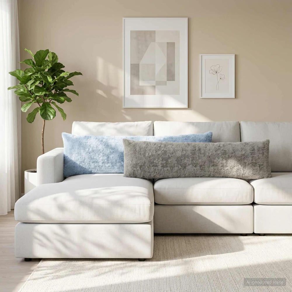 Pagalvėlės užvalkalas 2 vnt. HEERLEN Šviesiai pilka 40 x 145 cm