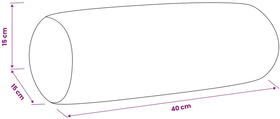 Pagalvėlės užvalkalas 2 vnt. HEERLEN Tamsiai pilka Ø 15 x 40 cm