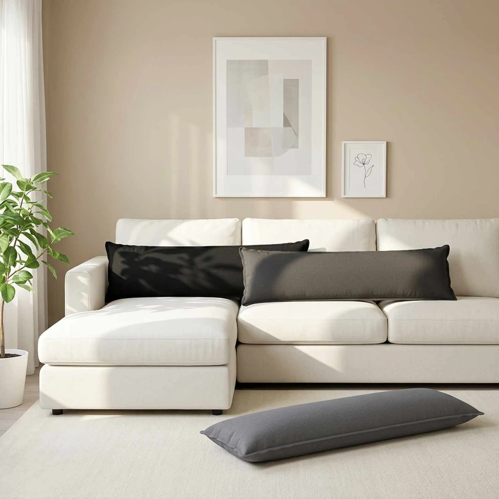 Pagalvėlės užvalkalas 2 vnt. HOUTEN Juoda 40 x 145 cm