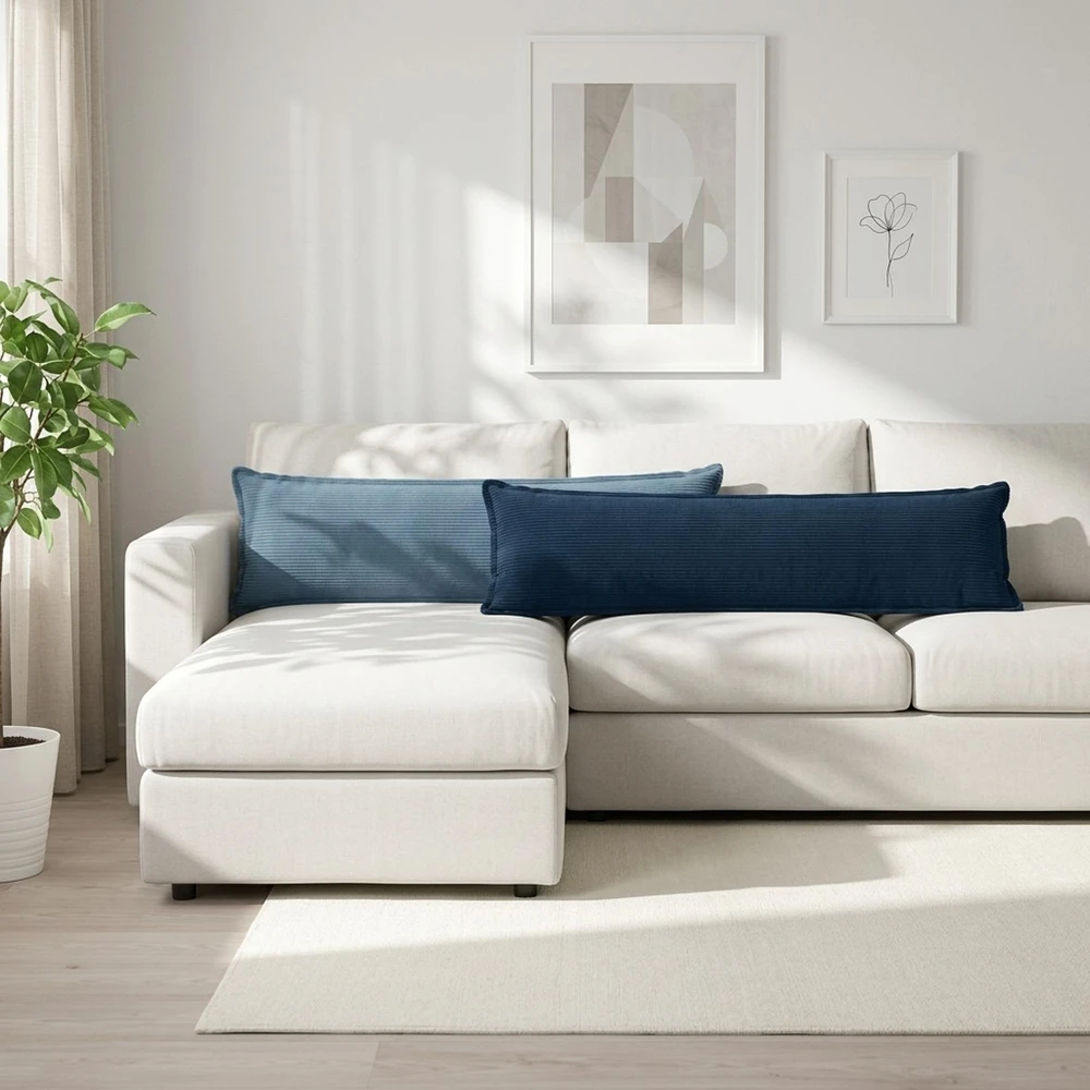 Pagalvėlės užvalkalas 2 vnt. HOUTEN Jūrinė mėlyna 40 x 145 cm