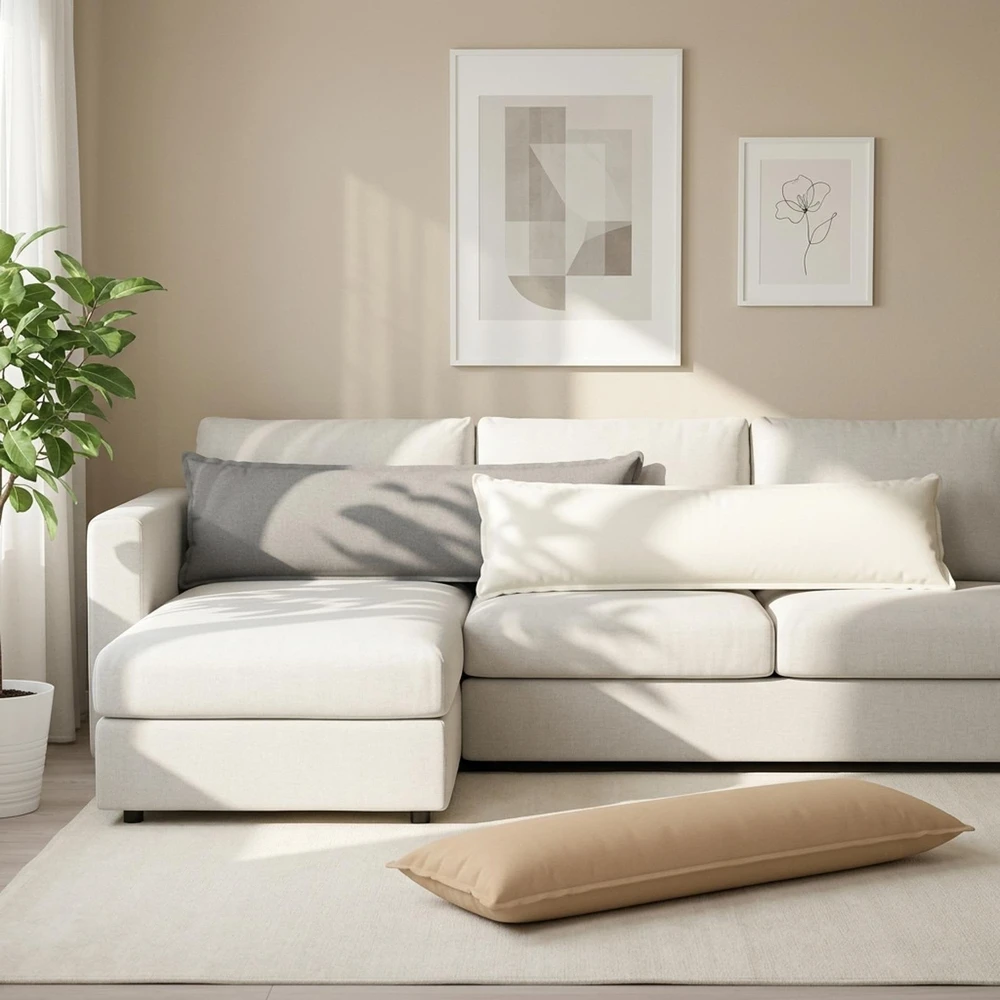 Pagalvėlės užvalkalas 2 vnt. HOUTEN Kreminė 40 x 145 cm