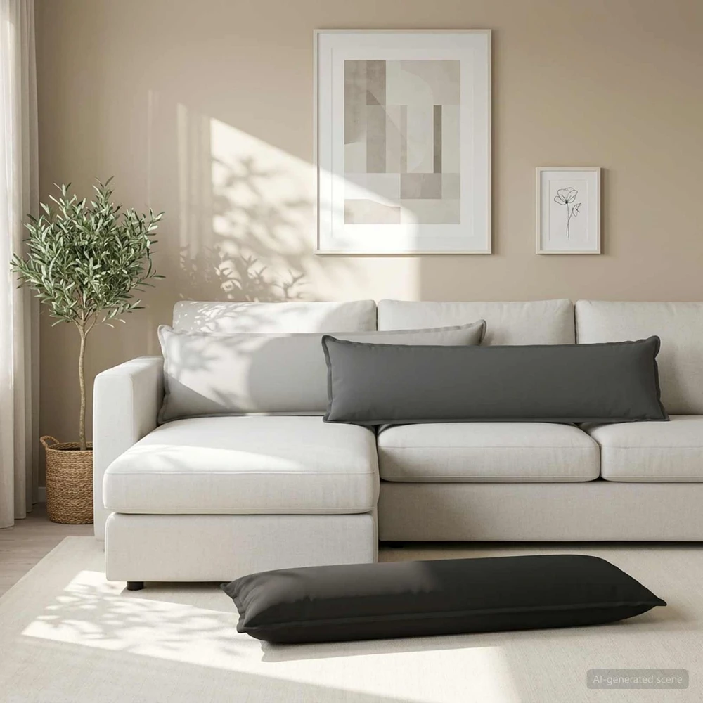 Pagalvėlės užvalkalas 2 vnt. HOUTEN Pilka 40 x 145 cm