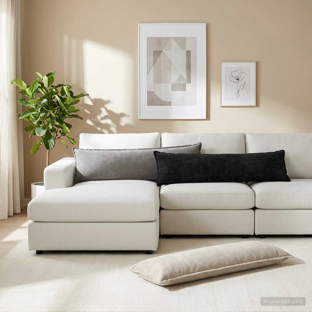 Pagalvėlės užvalkalas 2 vnt. HOUTEN Šviesiai pilka 40 x 145 cm