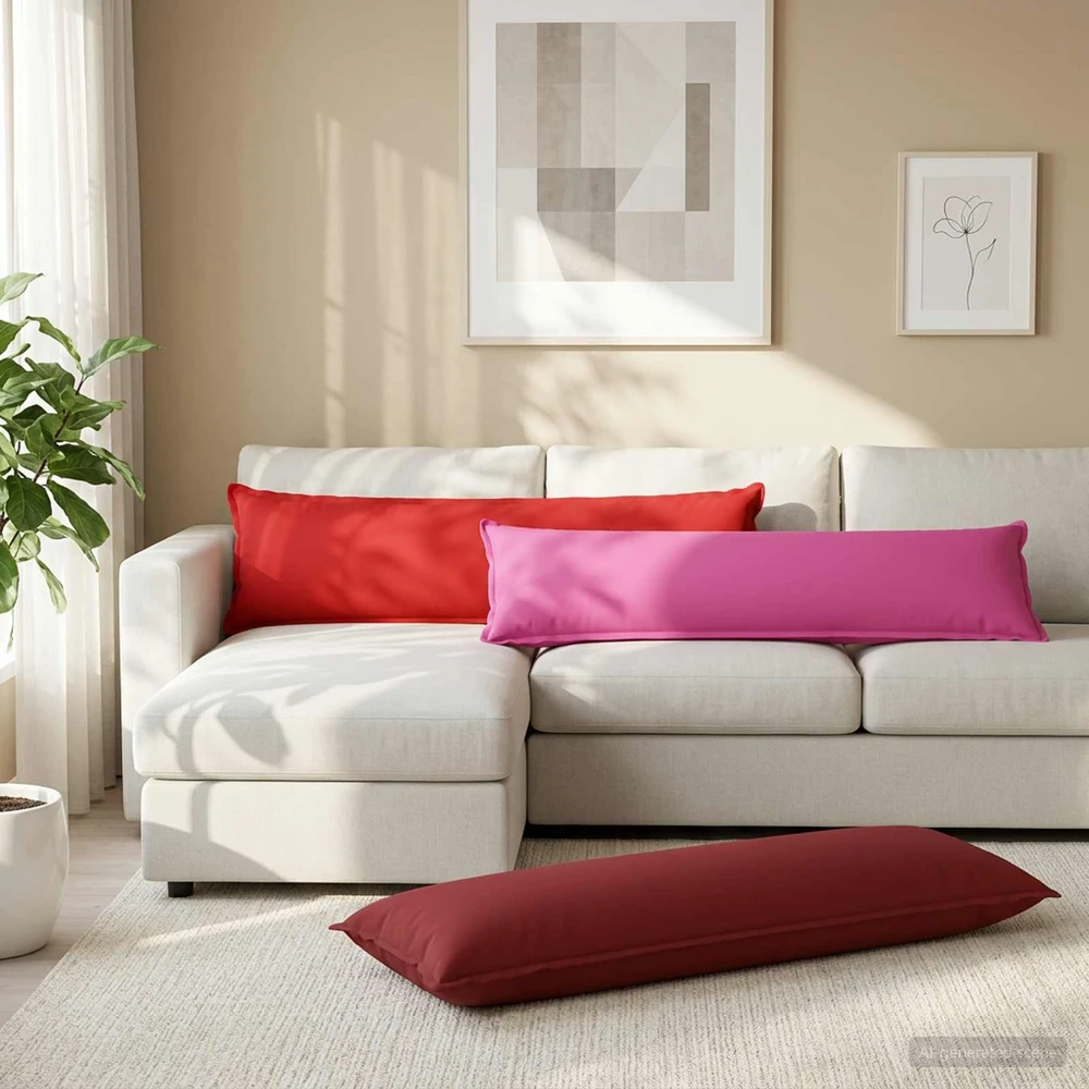 Pagalvėlės užvalkalas 2 vnt. HOUTEN Vyno raudona 40 x 145 cm