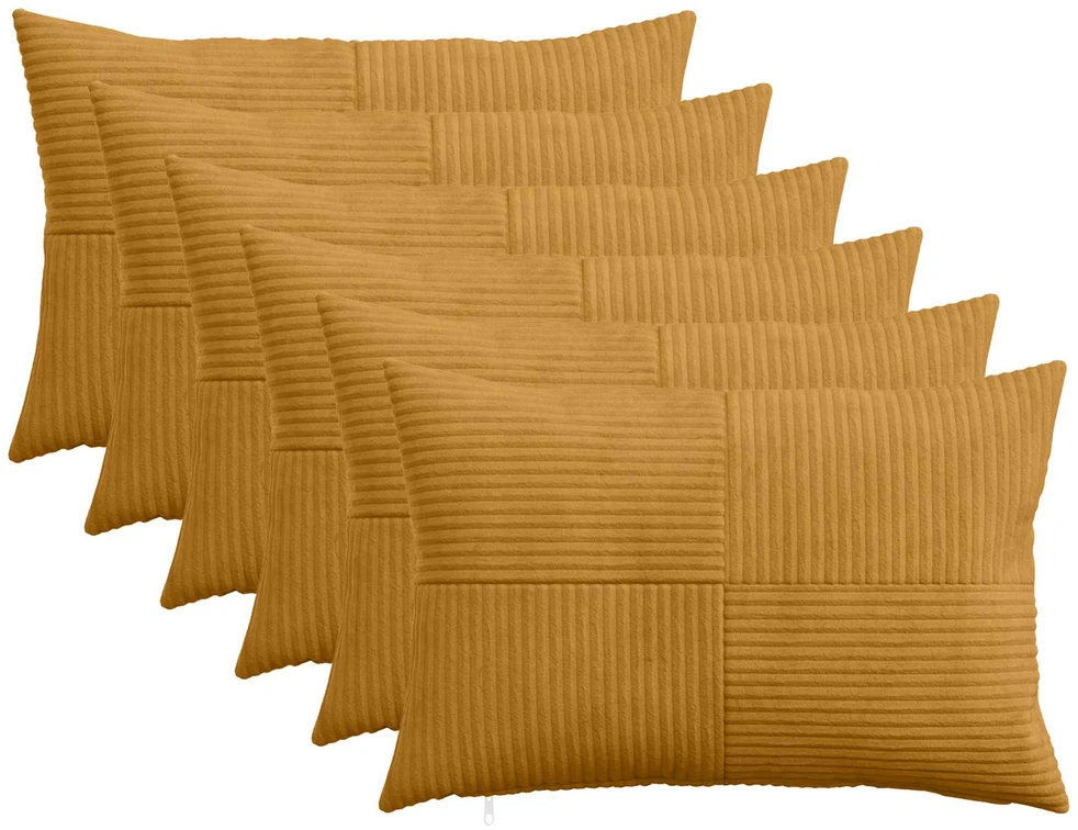 Pagalvėlės užvalkalas 6 pcs ALMELO Geltona 50 x 80 cm mančester