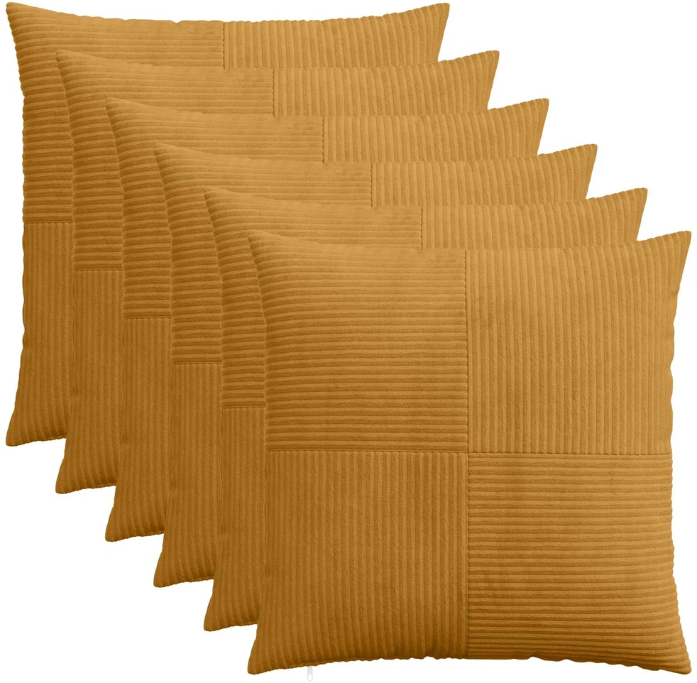 Pagalvėlės užvalkalas 6 pcs ALMELO Geltona 65 x 65 cm mančester