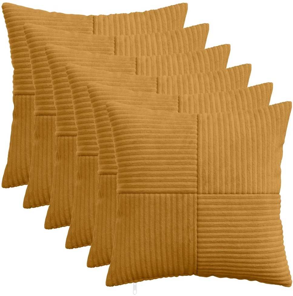 Pagalvėlės užvalkalas 6 pcs ALMELO Geltona 50 x 50 cm mančester
