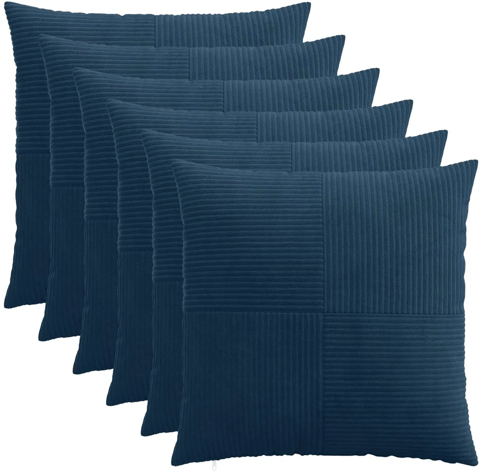 Pagalvėlės užvalkalas 6 pcs ALMELO Jūrinė mėlyna 80 x 80 cm