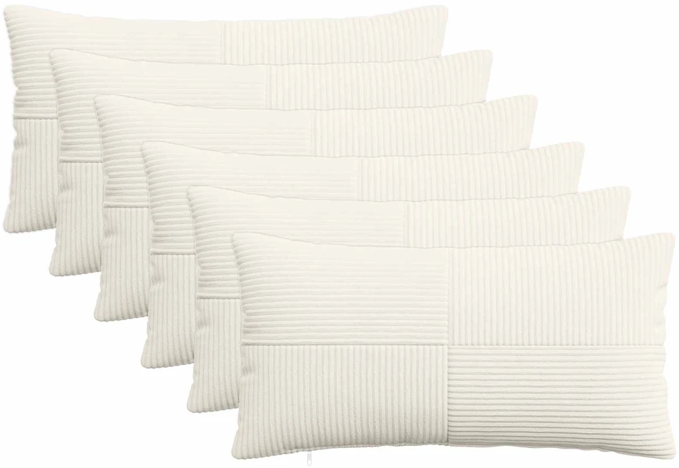 Pagalvėlės užvalkalas 6 pcs ALMELO Kreminė 40 x 80 cm mančester