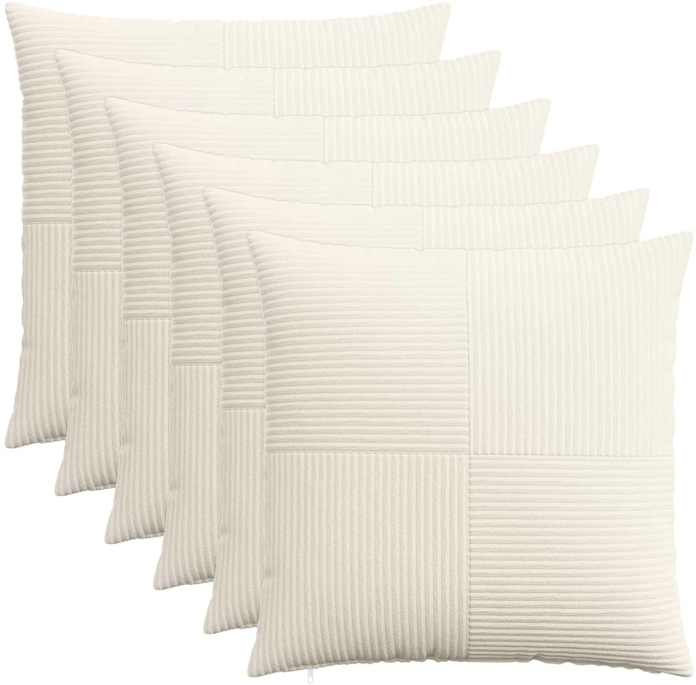Pagalvėlės užvalkalas 6 pcs ALMELO Kreminė 65 x 65 cm mančester