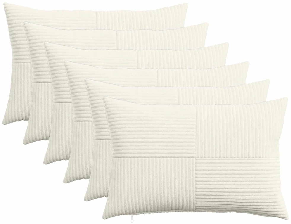 Pagalvėlės užvalkalas 6 pcs ALMELO Kreminė 50 x 70 cm mančester