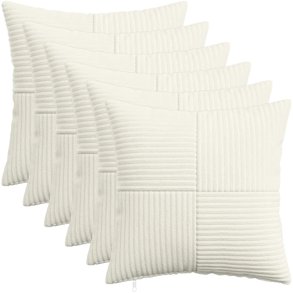 Pagalvėlės užvalkalas 6 pcs ALMELO Kreminė 35 x 35 cm mančester