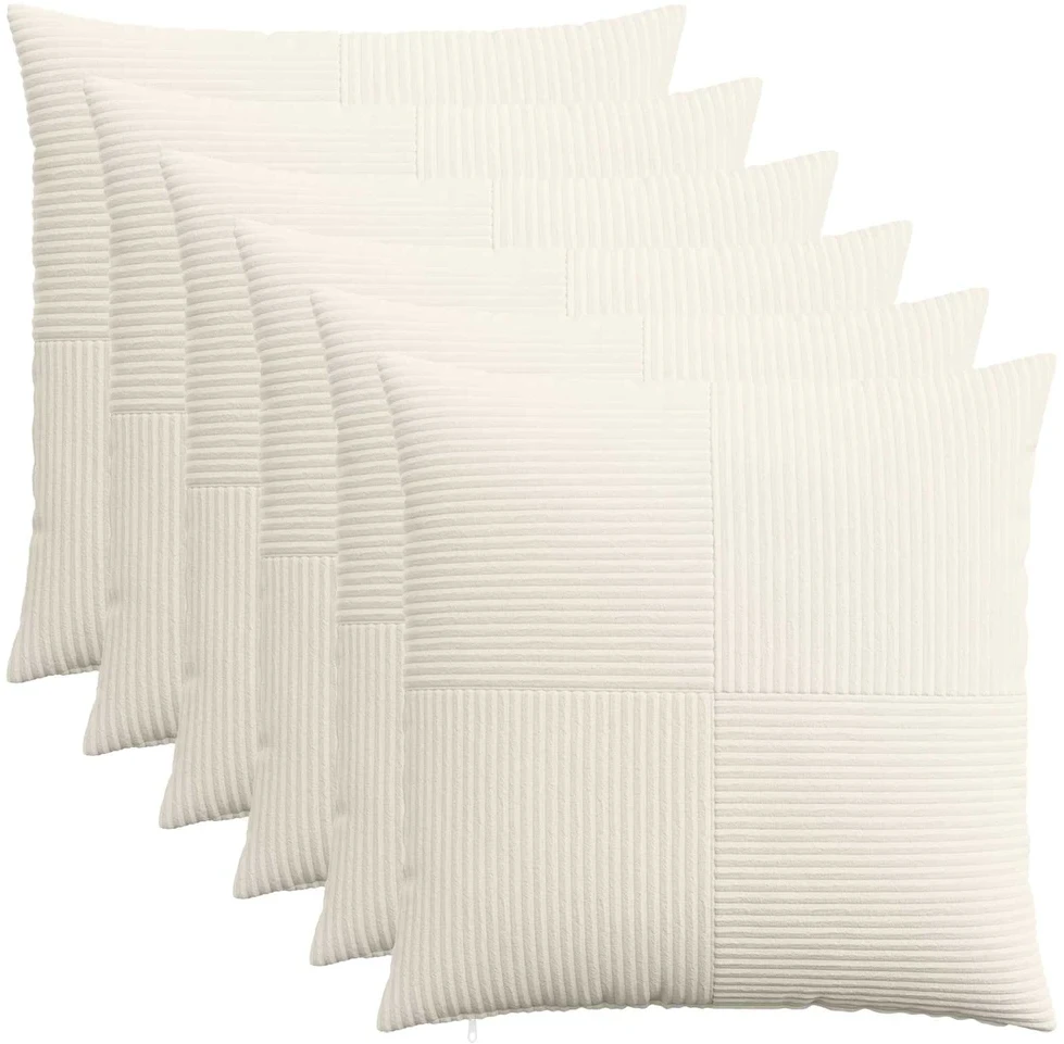 Pagalvėlės užvalkalas 6 pcs ALMELO Kreminė 80 x 80 cm mančester