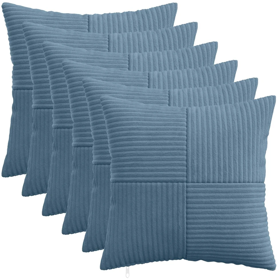 Pagalvėlės užvalkalas 6 pcs ALMELO Mėlyna 45 x 45 cm mančester