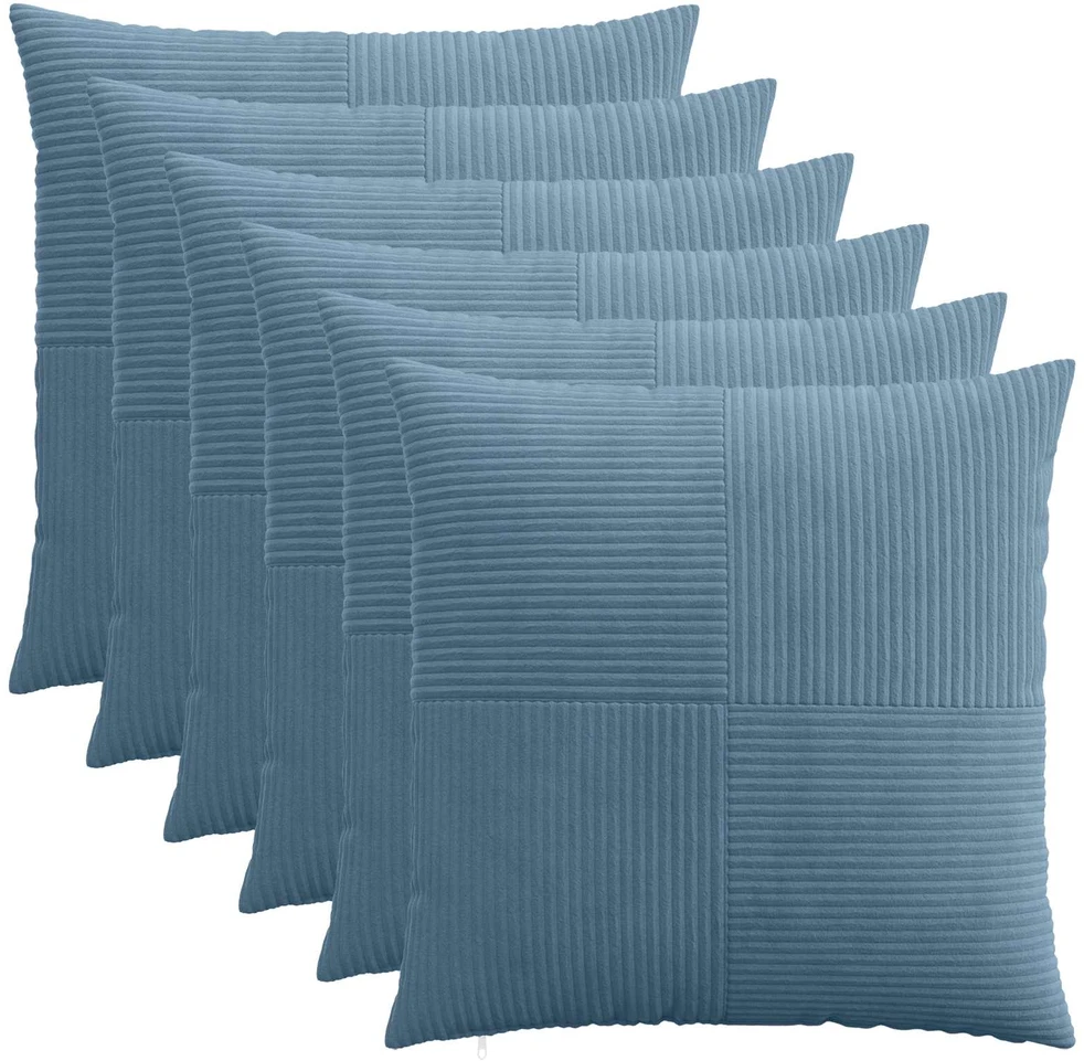 Pagalvėlės užvalkalas 6 pcs ALMELO Mėlyna 60 x 60 cm mančester