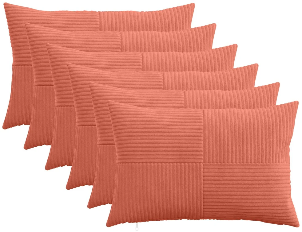 Pagalvėlės užvalkalas 6 pcs ALMELO Raudona oranžinė 50 x 75 cm