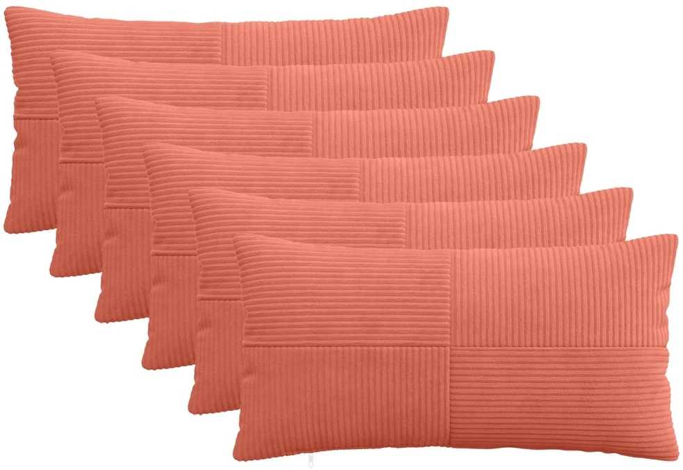 Pagalvėlės užvalkalas 6 pcs ALMELO Raudona oranžinė 40 x 80 cm