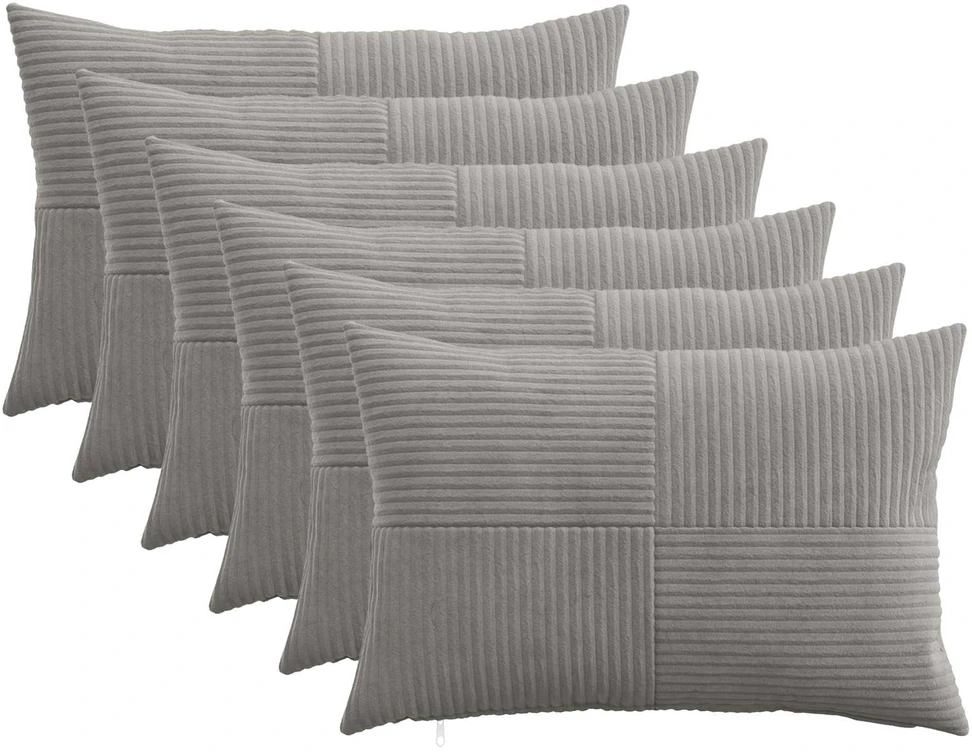 Pagalvėlės užvalkalas 6 pcs ALMELO Šviesiai pilka 50 x 75 cm