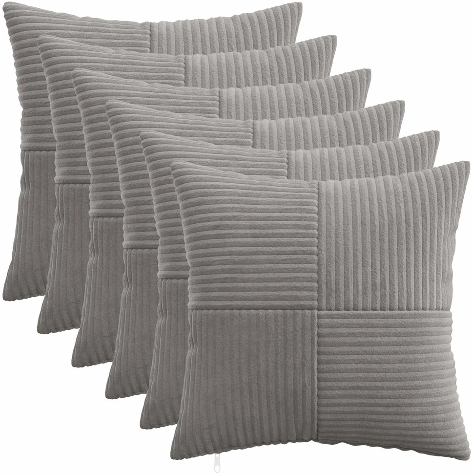 Pagalvėlės užvalkalas 6 pcs ALMELO Šviesiai pilka 45 x 45 cm