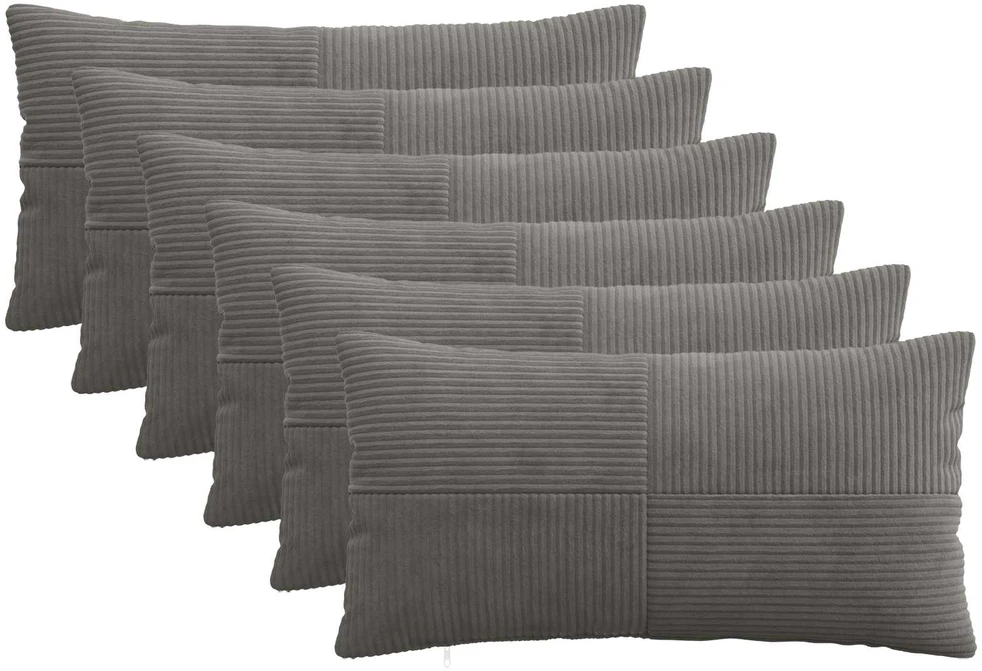 Pagalvėlės užvalkalas 6 pcs ALMELO Tamsiai pilka 40 x 80 cm