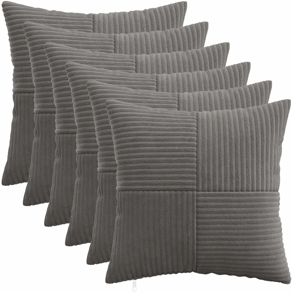 Pagalvėlės užvalkalas 6 pcs ALMELO Tamsiai pilka 45 x 45 cm