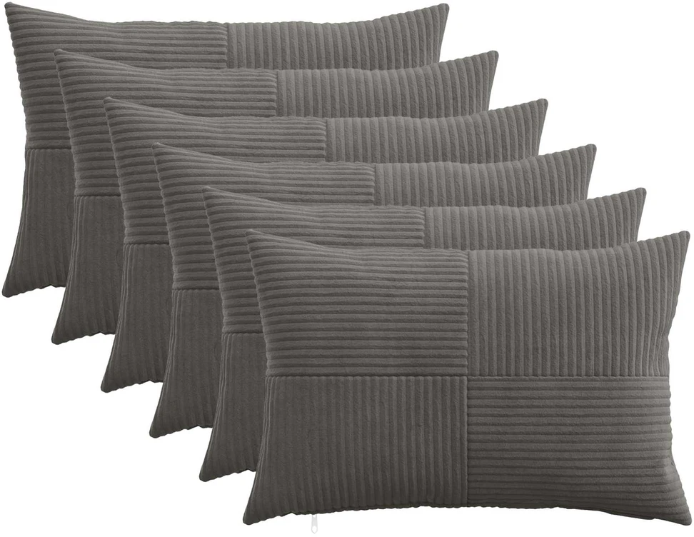 Pagalvėlės užvalkalas 6 pcs ALMELO Tamsiai pilka 30 x 50 cm