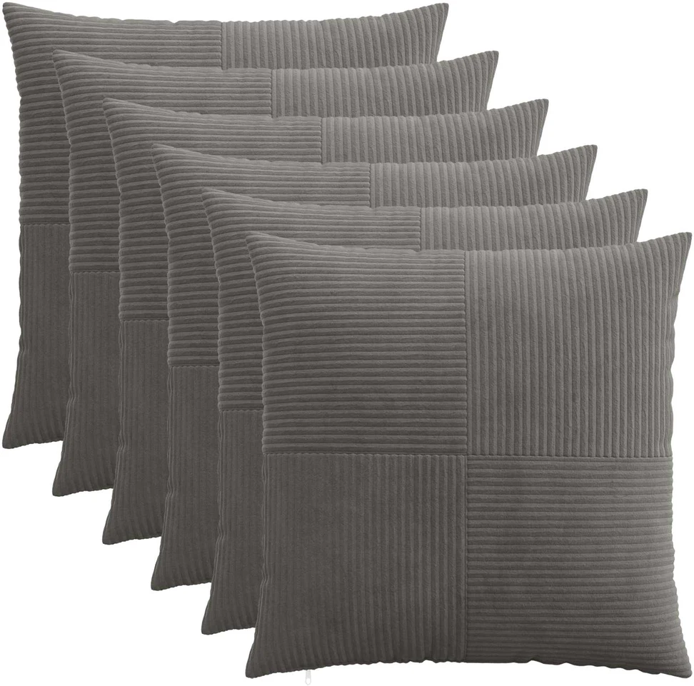 Pagalvėlės užvalkalas 6 pcs ALMELO Tamsiai pilka 80 x 80 cm