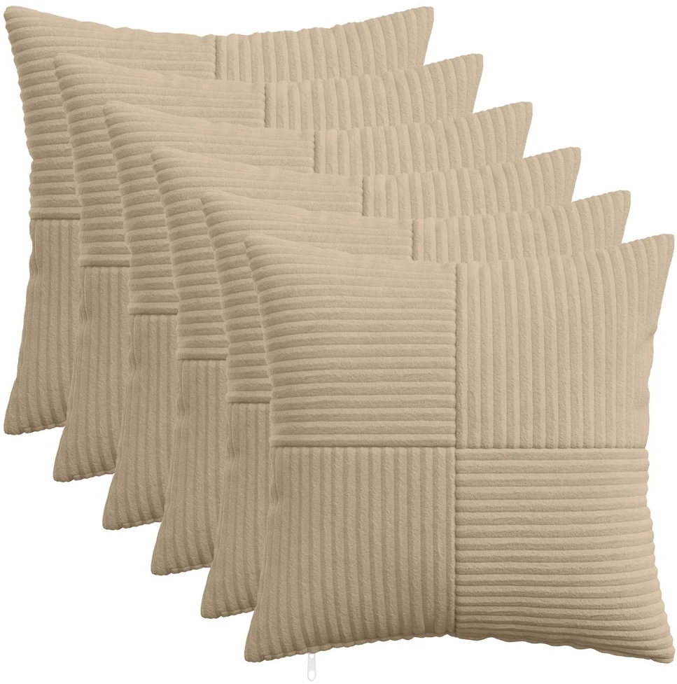 Pagalvėlės užvalkalas 6 pcs ALMELO Taupe 40 x 40 cm mančester