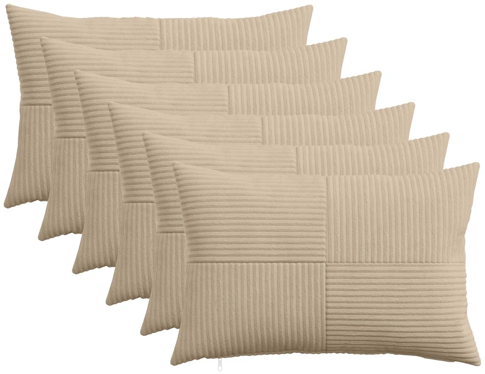 Pagalvėlės užvalkalas 6 pcs ALMELO Taupe 30 x 50 cm mančester
