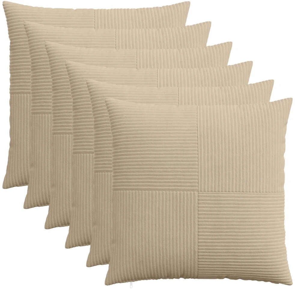 Pagalvėlės užvalkalas 6 pcs ALMELO Taupe 55 x 55 cm mančester