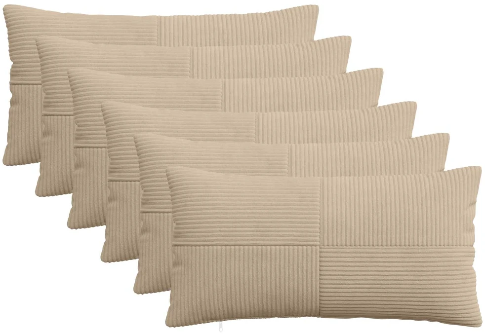 Pagalvėlės užvalkalas 6 pcs ALMELO Taupe 40 x 80 cm mančester