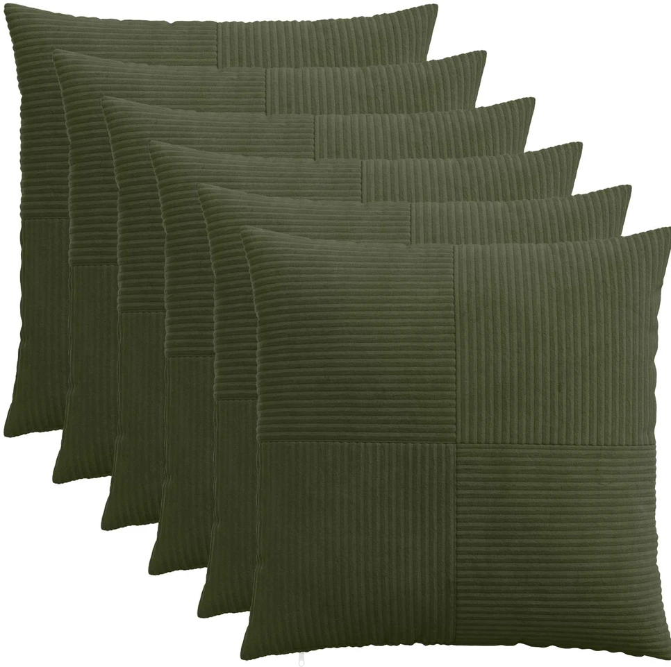 Pagalvėlės užvalkalas 6 pcs ALMELO Žalia 55 x 55 cm mančester