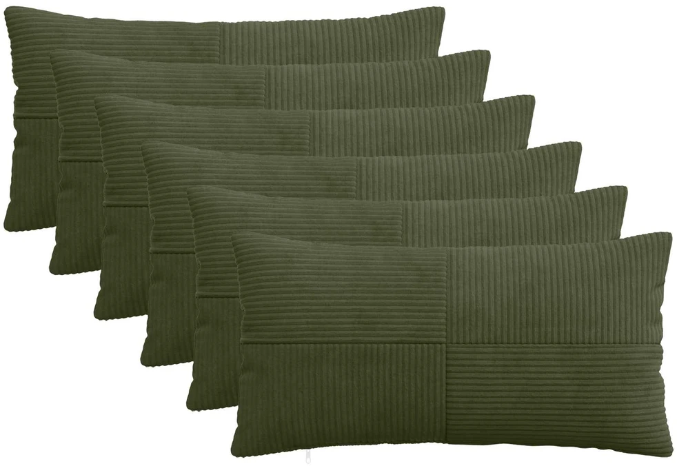 Pagalvėlės užvalkalas 6 pcs ALMELO Žalia 40 x 70 cm mančester