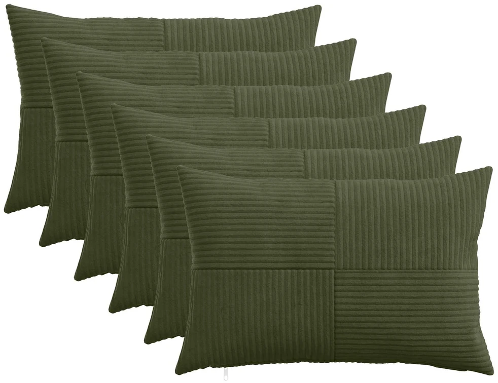 Pagalvėlės užvalkalas 6 pcs ALMELO Žalia 30 x 50 cm mančester
