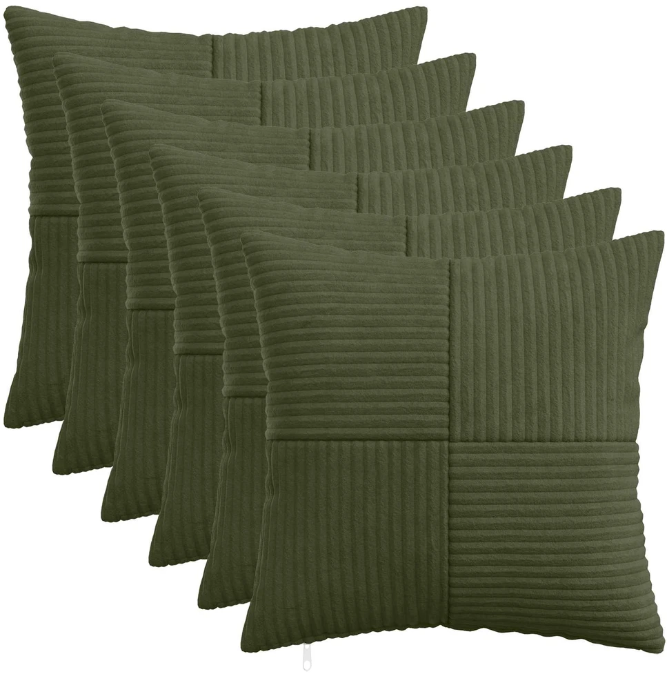 Pagalvėlės užvalkalas 6 pcs ALMELO Žalia 45 x 45 cm mančester