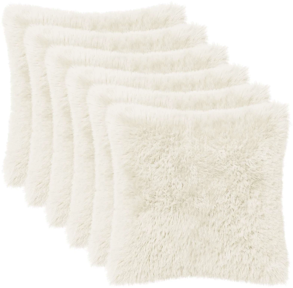 Pagalvėlės užvalkalas 6 pcs HEERLEN Balta 50 x 50 cm PV pūkinis