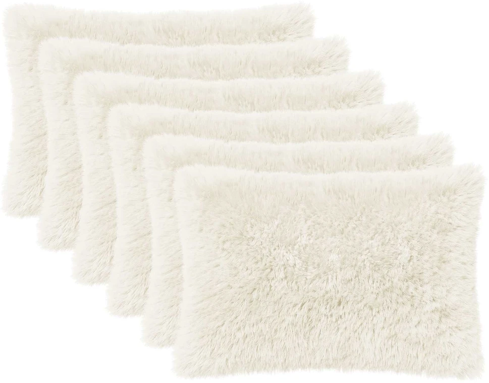Pagalvėlės užvalkalas 6 pcs HEERLEN Balta 30 x 50 cm PV pūkinis