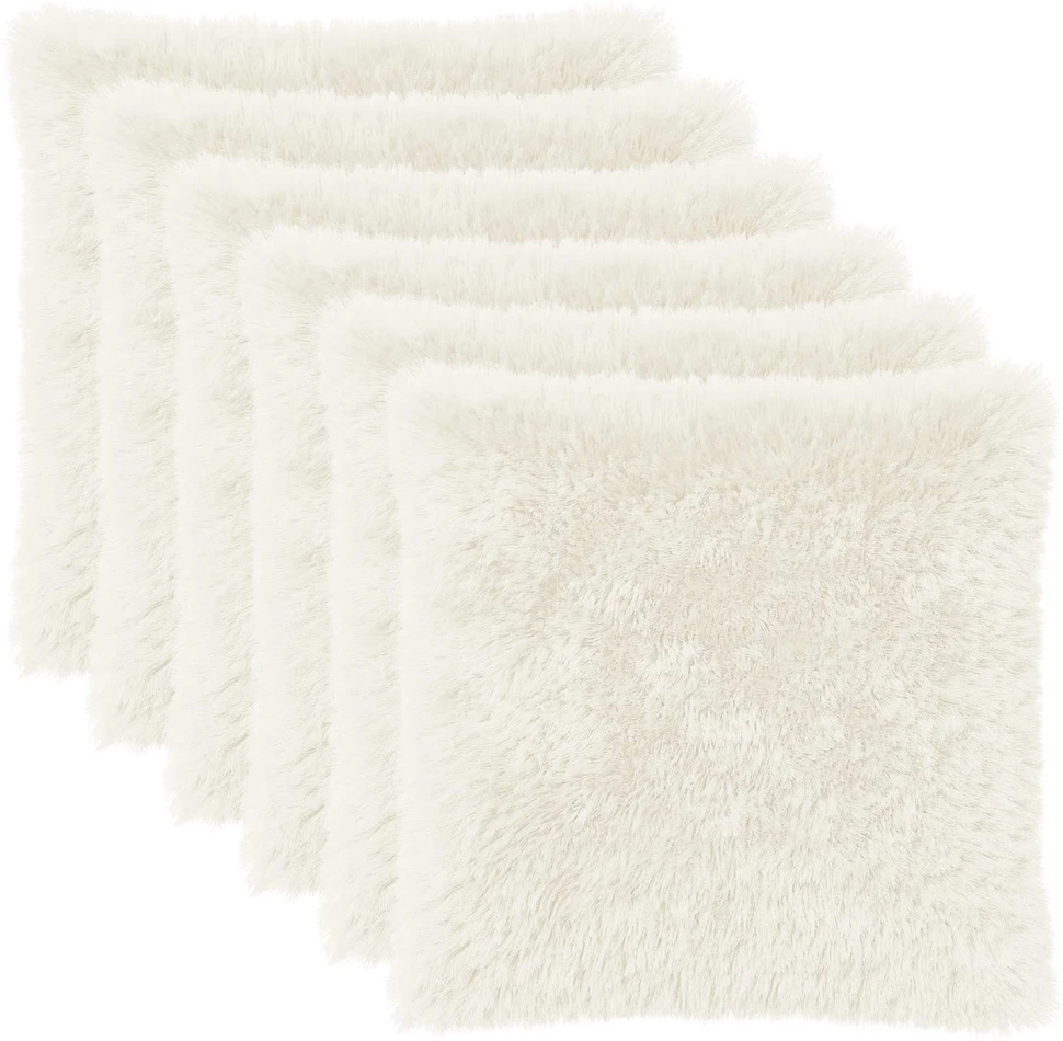 Pagalvėlės užvalkalas 6 pcs HEERLEN Balta 60 x 60 cm PV pūkinis