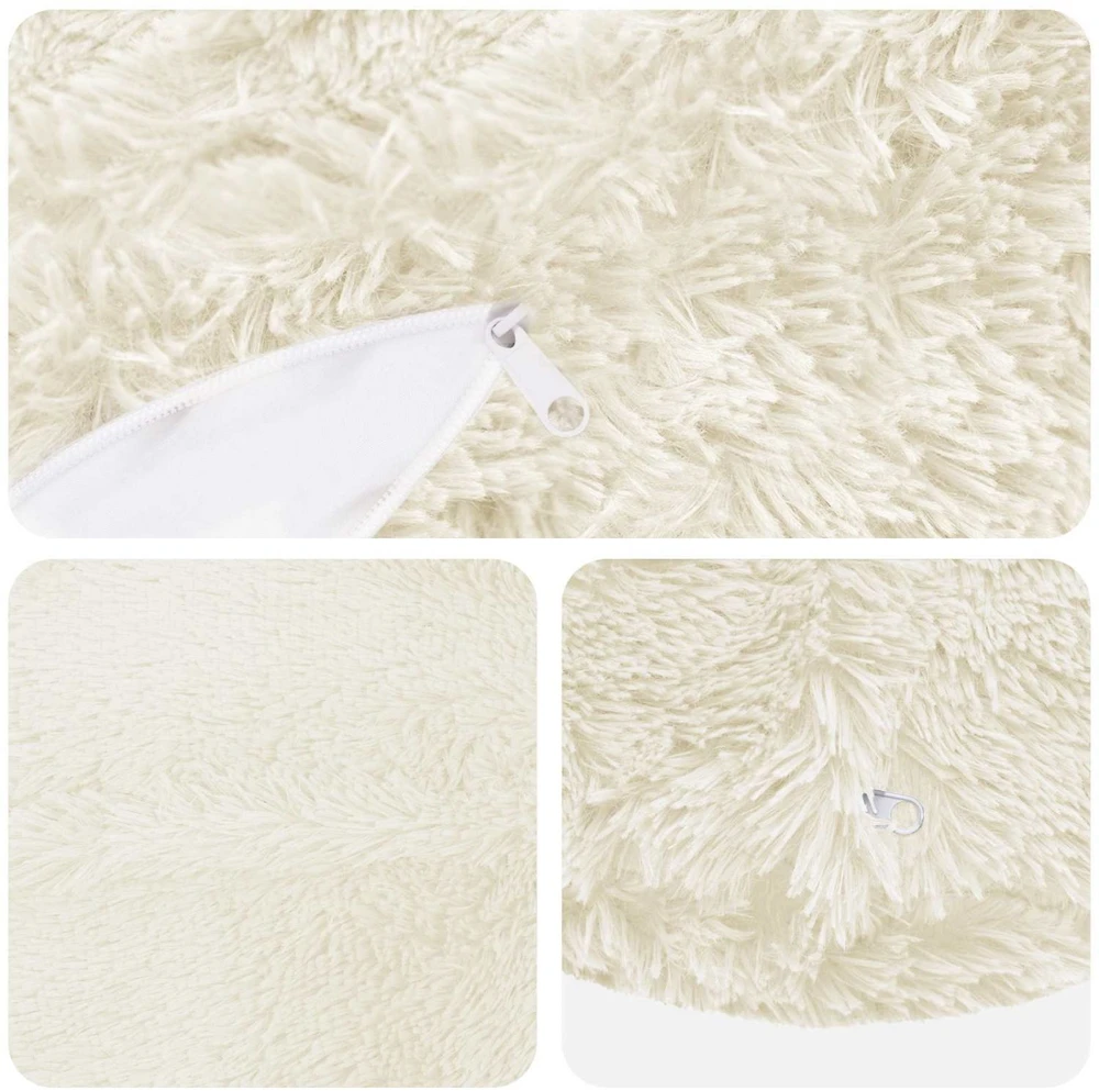 Pagalvėlės užvalkalas 6 pcs HEERLEN Balta Ø 50 cm PV pūkinis