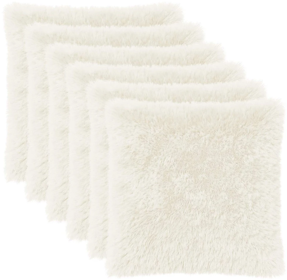 Pagalvėlės užvalkalas 6 pcs HEERLEN Balta 80 x 80 cm PV pūkinis