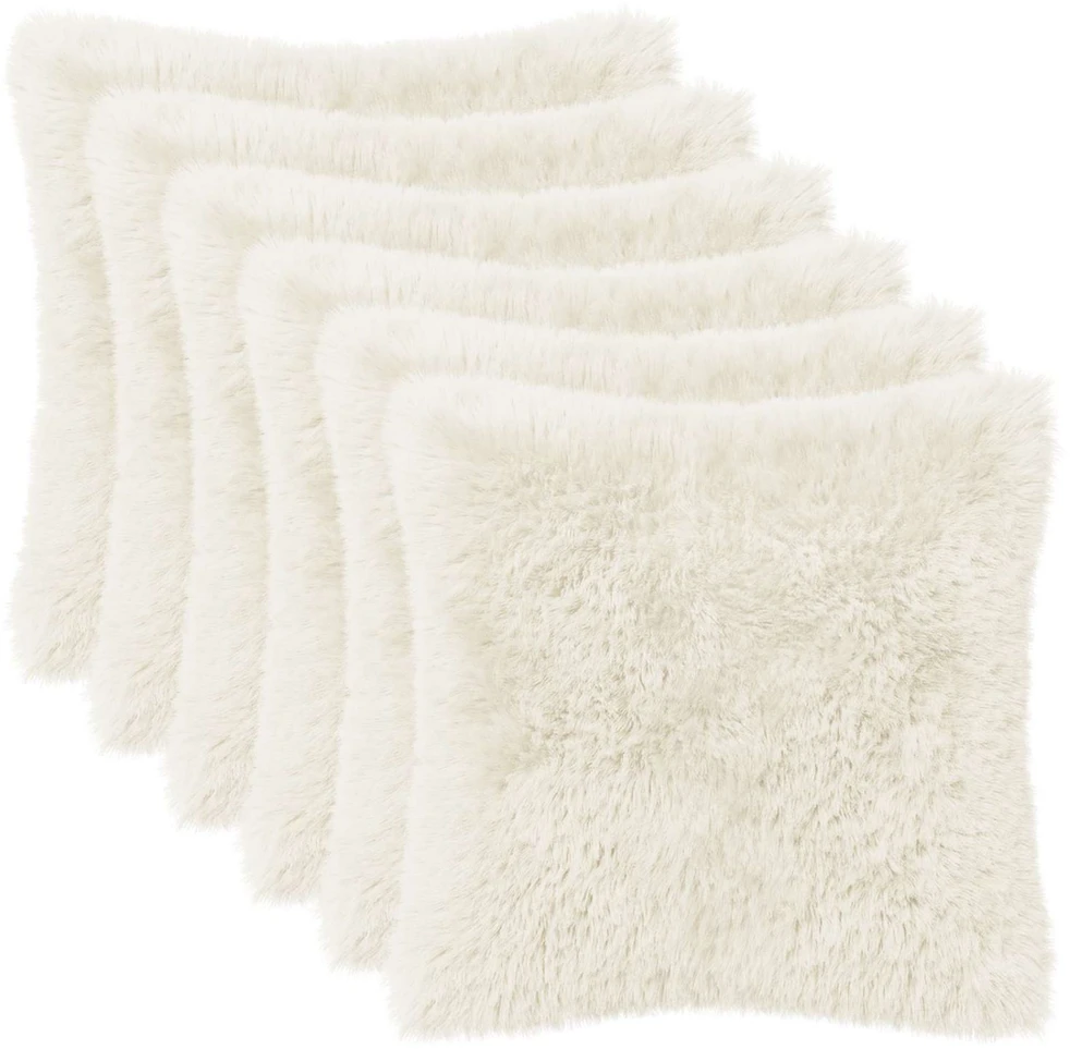 Pagalvėlės užvalkalas 6 pcs HEERLEN Balta 30 x 30 cm PV pūkinis
